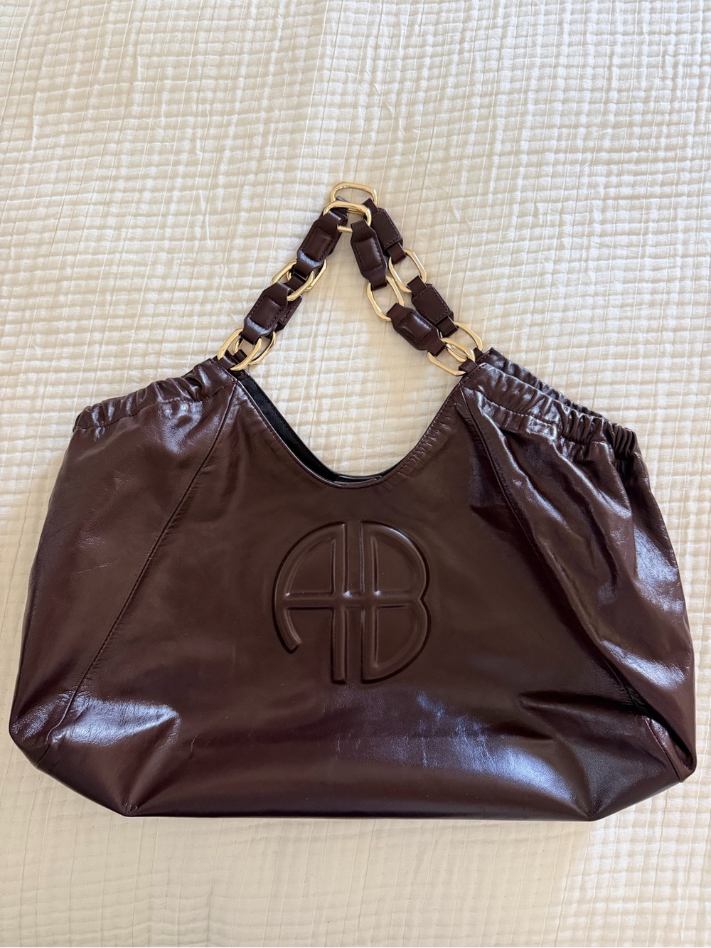 ANINE BING Kate Medium Tote burgundy excellent condition